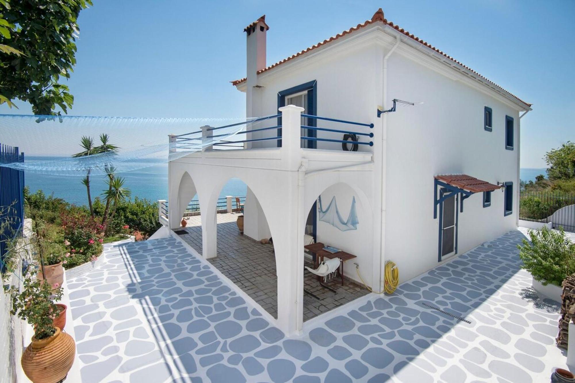 Blue Dream Seaside Villa With Superb Sea Views Kymi Exterior photo